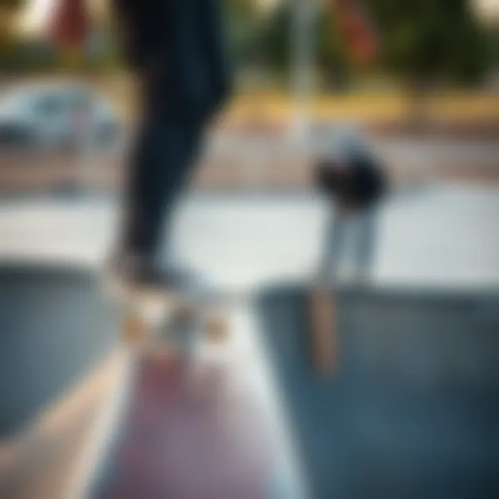 Expert Tricks on Drop Boards An expert demonstrating advanced tricks on a drop board at a skate park