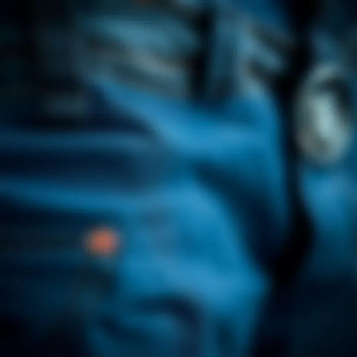 Close-up of fabric texture and stitching of Dickies pants