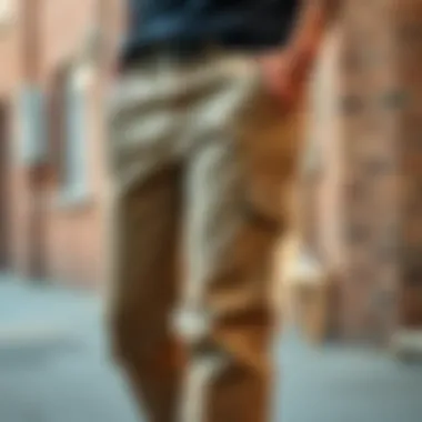 Stylish slim fit Dickies pants on display