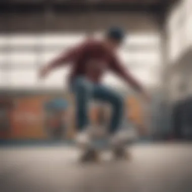 Skateboarder performing tricks while wearing EPTM Clothing