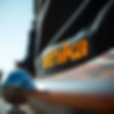 Close-up of Ethika branding and design details