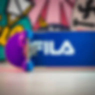 Fila Blue Skateboard Deck Vibrant blue skateboard deck showcasing Fila's branding