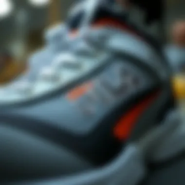 Advanced Shoe Technology and Materials Close-up of Fila shoe technology and materials