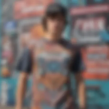 Contemporary Graphic Designs A collage of contemporary graphic t-shirt designs showcasing vibrant colors and unique patterns.
