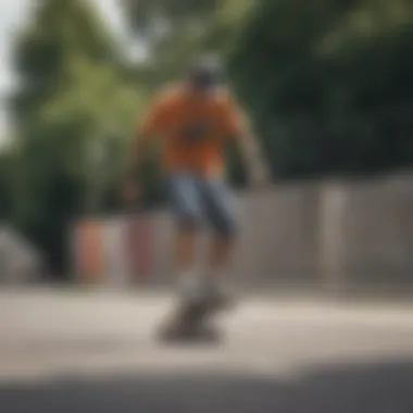 Cultural Significance in Skateboarding A visual representation of the cultural significance of graphic t-shirts in skateboarding culture.