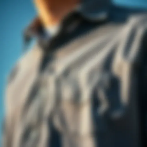Close-up of the grey Dickies shirt showcasing fabric texture
