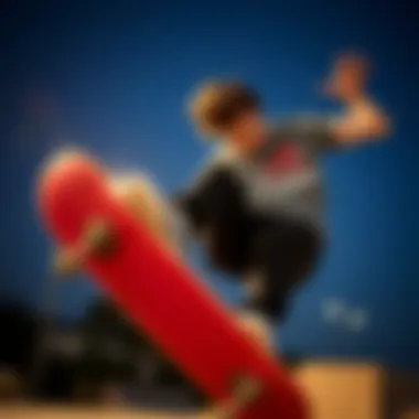 Skater in Action with the Grey Dickies Shirt Skater wearing a grey Dickies shirt during a trick