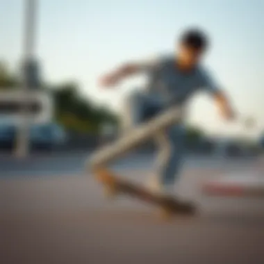 Skateboarder in Action with Holbrook XL White Skateboarder using Holbrook XL White in action