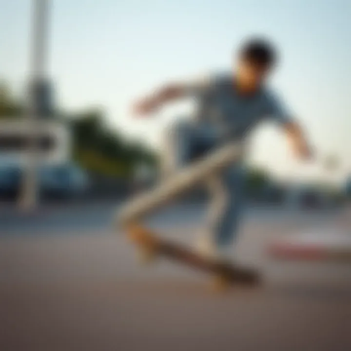 Skateboarder in Action with Holbrook XL White Skateboarder using Holbrook XL White in action
