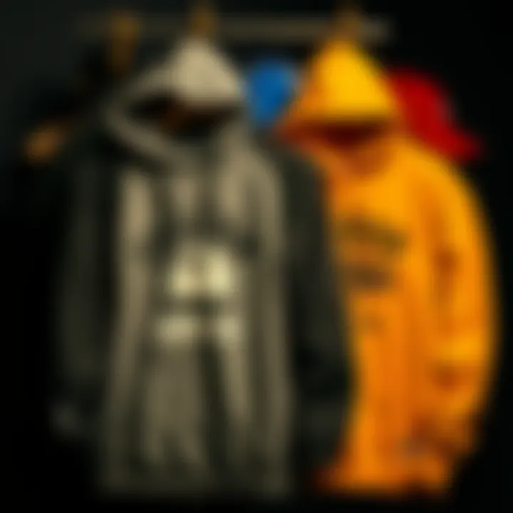 Collection of Stylish Hoodies A collection of stylish hoodies and sweatshirts organized by fit and design, appealing to junior skaters.