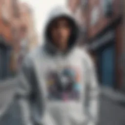 A stylish hoodie design featuring graffiti art