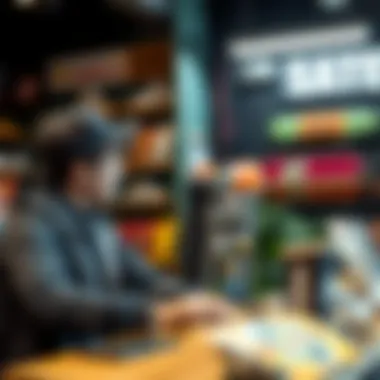 Engaging Customer Experience Employee assisting a customer in a local skate shop