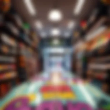 Vibrant Skate Community Skate shop interior filled with a vibrant community atmosphere