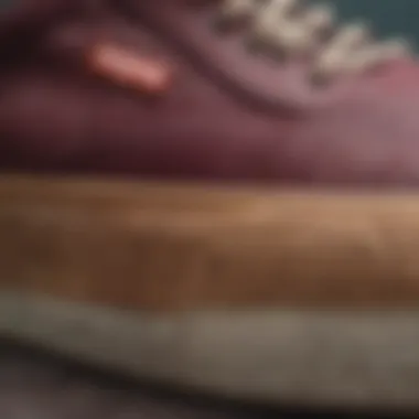 Gum Sole Detail: Texture and Grip Analysis Close-up of the gum sole showcasing texture and grip