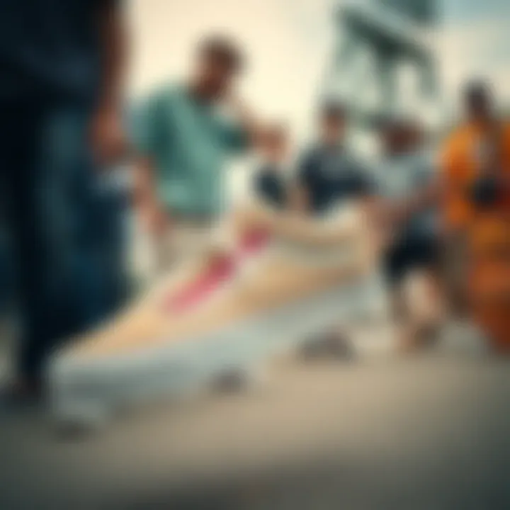 Community and Culture around the Vans Yacht Club Old Skool Group of skateboarders wearing Vans Yacht Club Old Skool