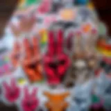 A vibrant collection of middle finger stickers showcasing various artistic designs.