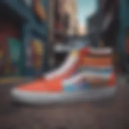 A vibrant display of multicolor Vans shoes showcasing their unique designs