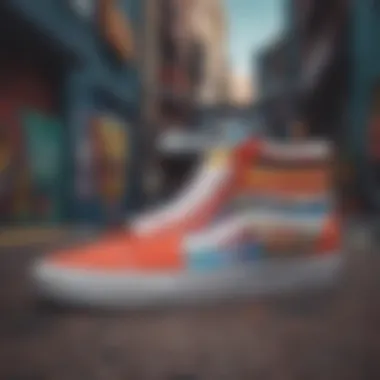 A vibrant display of multicolor Vans shoes showcasing their unique designs