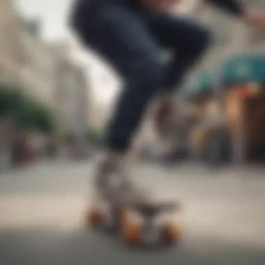 Skater performing tricks in New Balance Low footwear