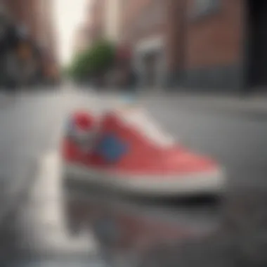 New Balance Low in Urban Context Stylish New Balance Low skate shoes on urban pavement