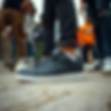 Cultural Impact of Nike Court Legacy Sneakers Group of diverse skaters wearing Nike Court Legacy sneakers.