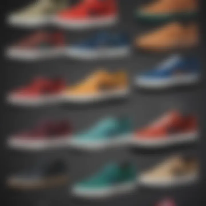A collection of Nike SB Heritage Vulc Shoes in various colorways and styles