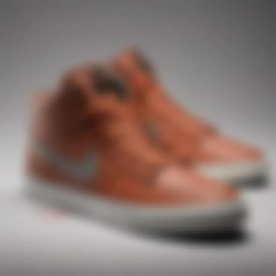 Close-up view of Nike SB Heritage Vulc Shoes showcasing unique design elements