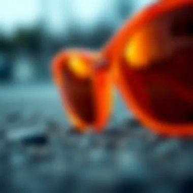 Detailed Design of Frogskins in Orange Close-up view of Oakley Frogskins in vibrant orange