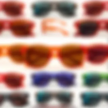 Diverse Color Range of Frogskins Sunglasses Collage of different colors of Oakley Frogskins including orange