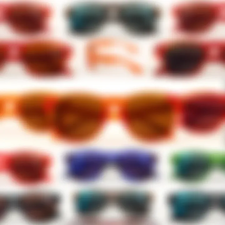 Diverse Color Range of Frogskins Sunglasses Collage of different colors of Oakley Frogskins including orange