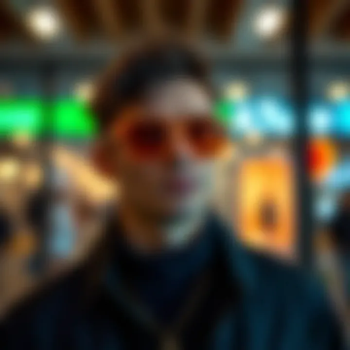 Fashion Statement with Frogskins Stylish individual wearing Oakley Frogskins in orange sunglasses