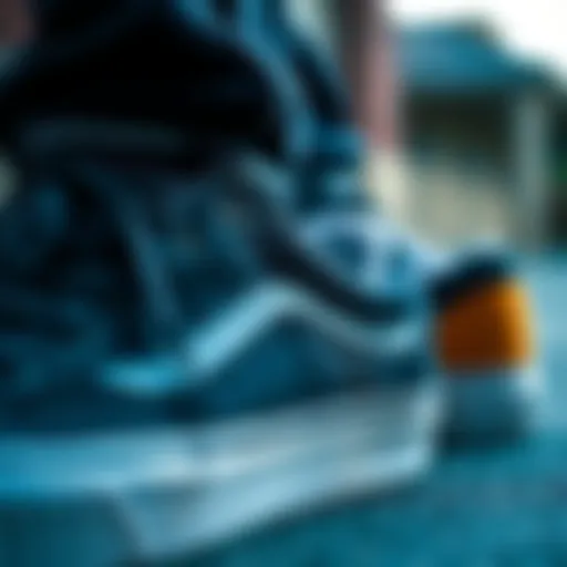 A close-up view of old skool stacked sneakers showcasing their unique design elements.