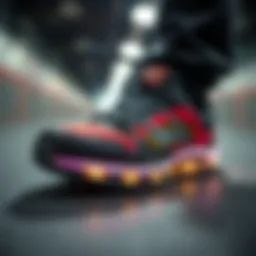 Close-up view of ray tracer shoe technology showcasing innovative material