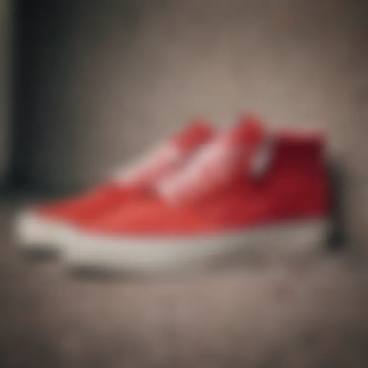 An artistic representation highlighting the cultural significance of red suede Vans.