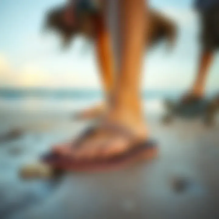 Stylish Presentation of Roxy Vista Flip Flops on the Beach Stylish presentation of Roxy Vista Flip Flops on a beach setting