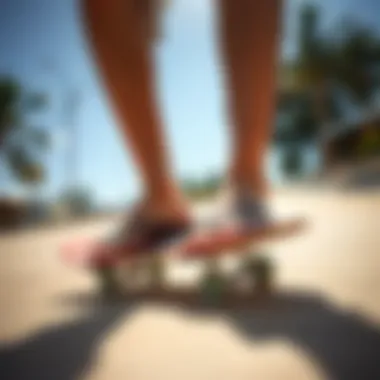 Roxy Vista Flip Flops During Skateboarding Roxy Vista Flip Flops in action during a skateboarding session