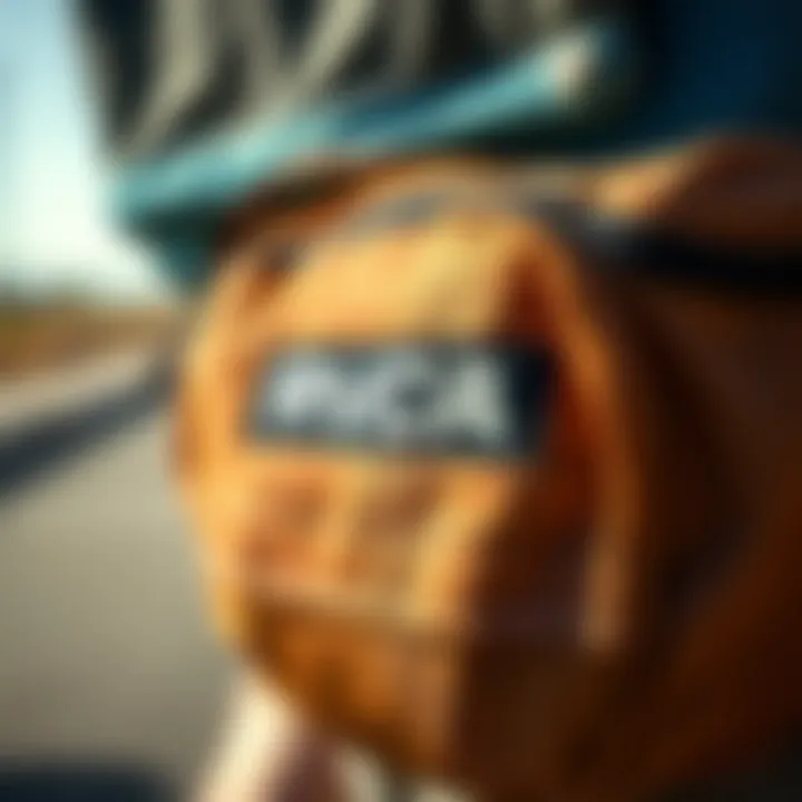 Close-up view of RVCA fanny pack materials