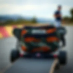 Stylish RVCA fanny pack showcased on a skateboard