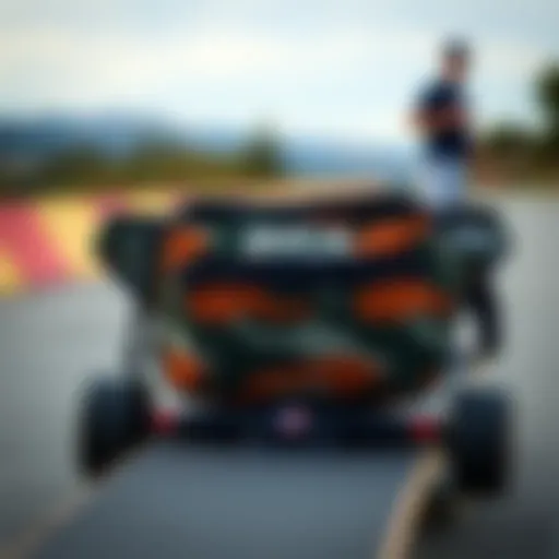 Stylish RVCA fanny pack showcased on a skateboard