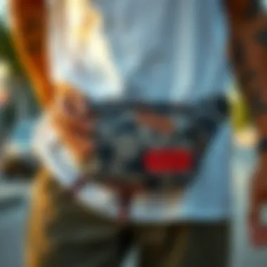 RVCA fanny pack styled with urban fashion