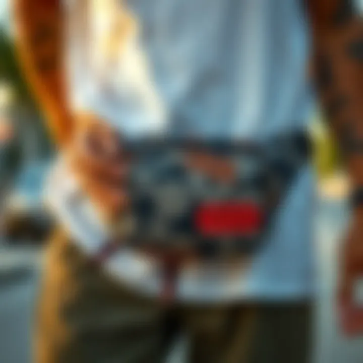 RVCA fanny pack styled with urban fashion
