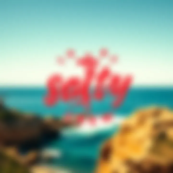 A vibrant depiction of the Salty Crew logo against a coastal backdrop