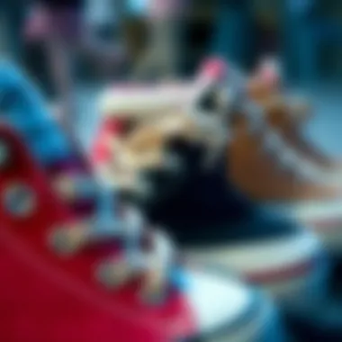 Close-up of Sk8 Hi tops highlighting material choices and design features.