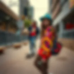 Vibrant skateboard fashion showcasing unique styles