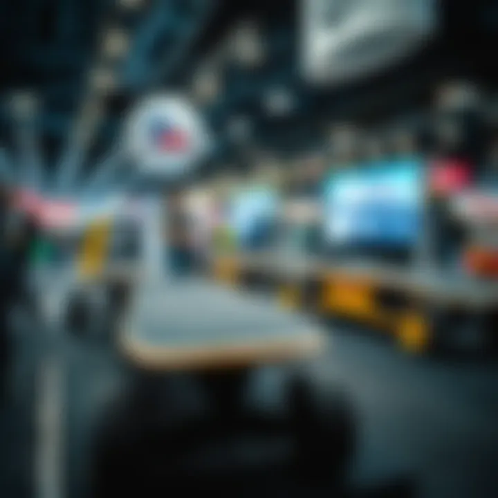 Showcasing Skateboard Technological Innovations Innovative skateboard technology on display at an industry expo