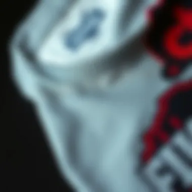 Intricate Fabric and Design of a Graphic Tee Close-up of the fabric and design details of a graphic tee