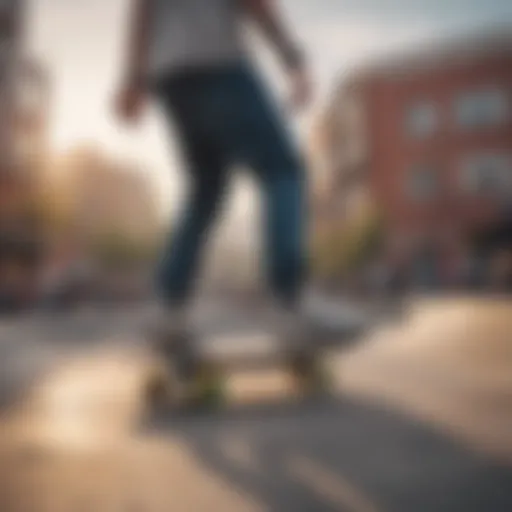 Urban skate park showcasing vibrant street style clothing.