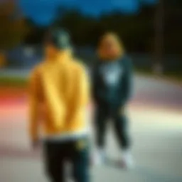 A vibrant collection of apparel showcasing the fusion of skate culture and urban fashion.