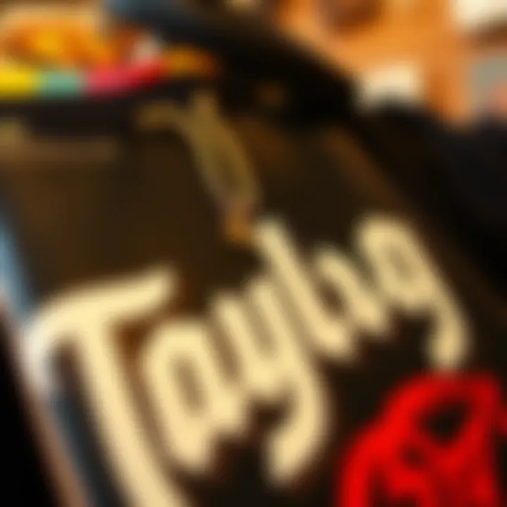 Essence of Taylor Gang in Skateboard Graphics Close-up of skateboard graphics and apparel design reflecting the essence of Taylor Gang.