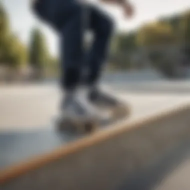 Skateboarder performing tricks wearing adidas Campus ADV shoes on a skatepark.